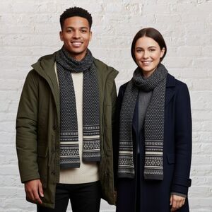 American Eagle Fair Isle Wool Blend Scarf Unisex